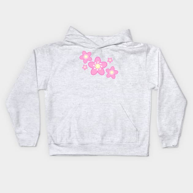 Sakura Cherry Blossom Flower Clusters in White Background Kids Hoodie by Kelly Gigi